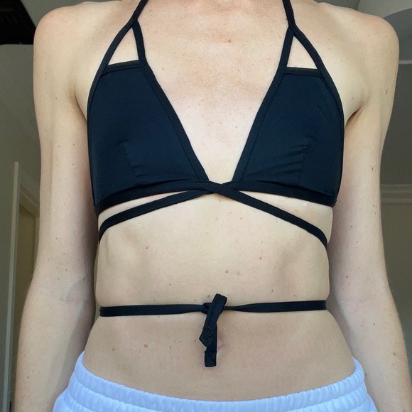 VICTORIA SECRET/ L* SPACE SWIM BLACK BIKINI - Picture 7 of 8